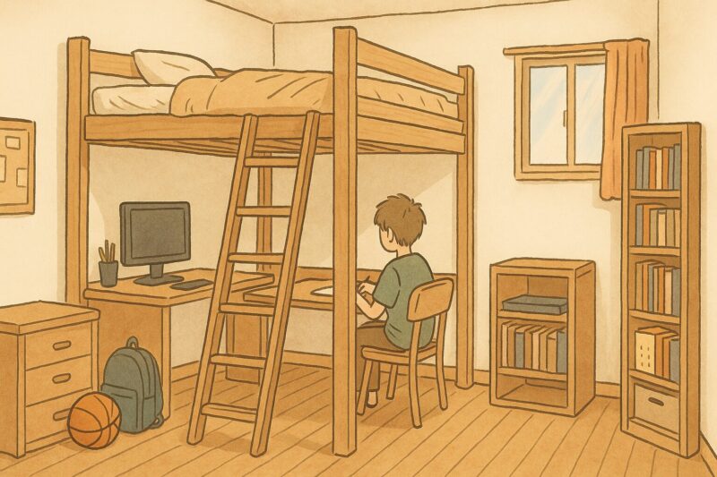 中学生の狭い部屋 ロフトベッドレイアウト完全解説