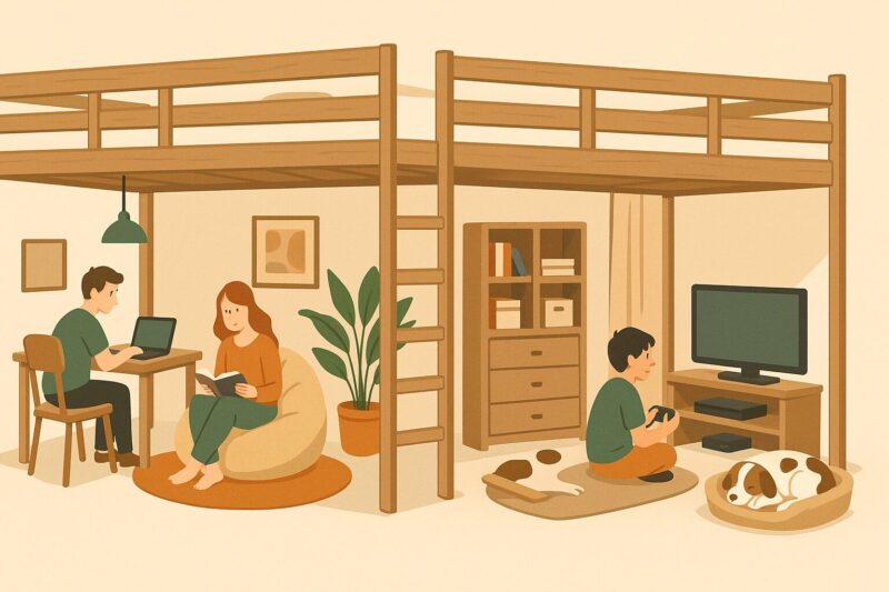 ロフトベッド下をお洒落に活用する方法