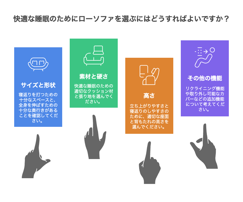 快適なローソファで寝れるための選び方